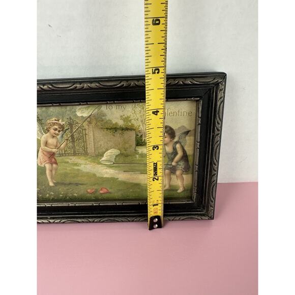 Antique Vintage Victorian 1911 Framed “Be My Valentine” Cherubs - Picture 8 of 9